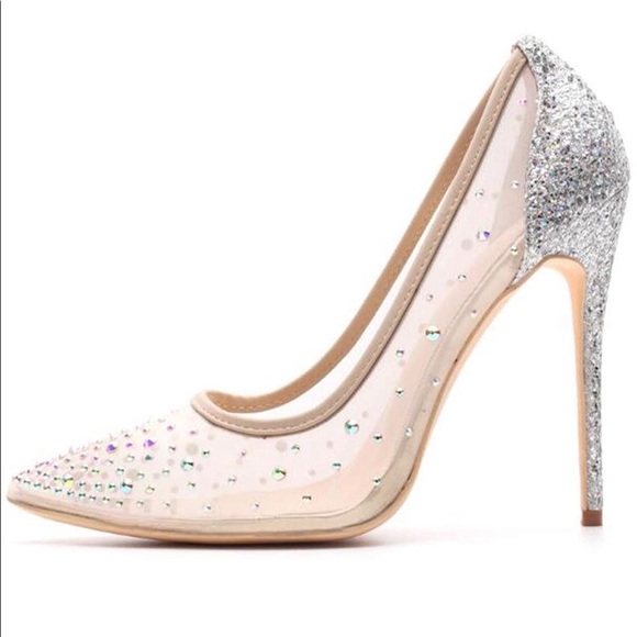Rhinestone Mesh Pumps (Louboutin Follies Strass vibes!) ❤️ Wedding Shoes - Picture 3 of 15